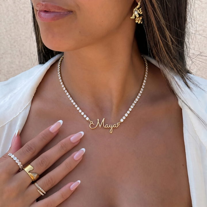 Signature Tennis Name Necklace