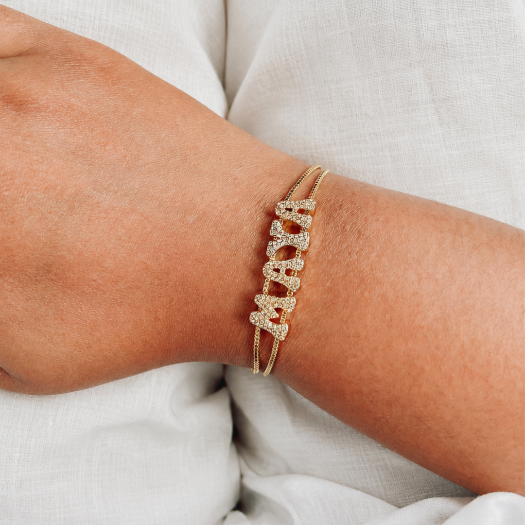 Pavé Bubble Name Bracelet