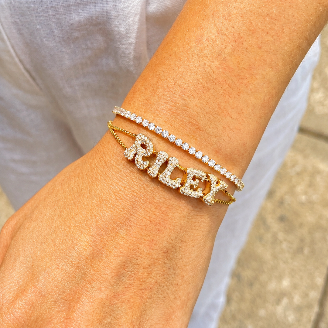 Pavé Bubble Name Bracelet