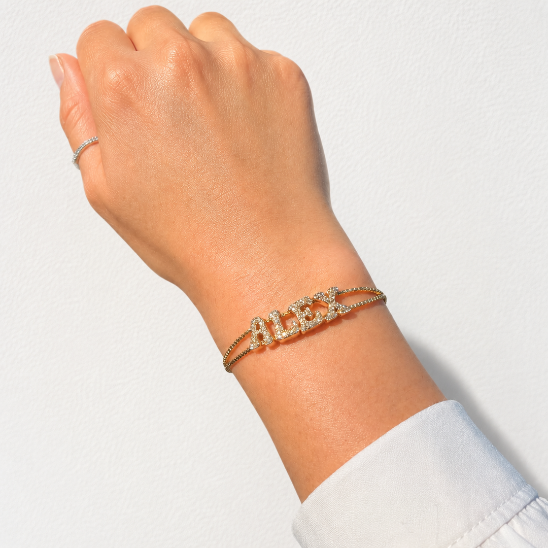 Pavé Bubble Name Bracelet