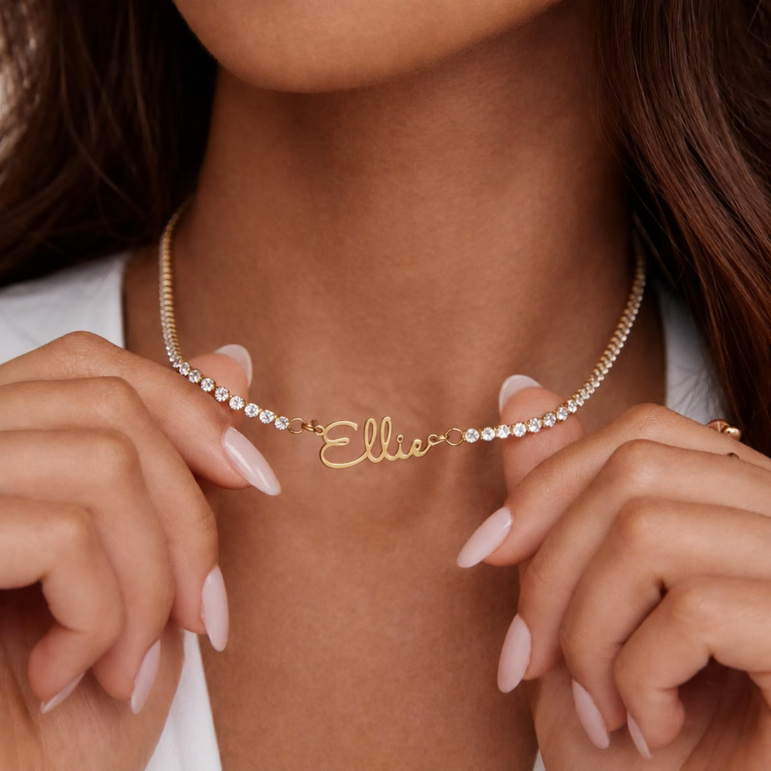 Signature Tennis Name Necklace
