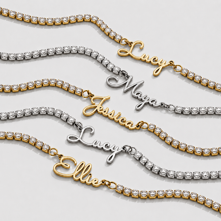 Signature Tennis Name Necklace