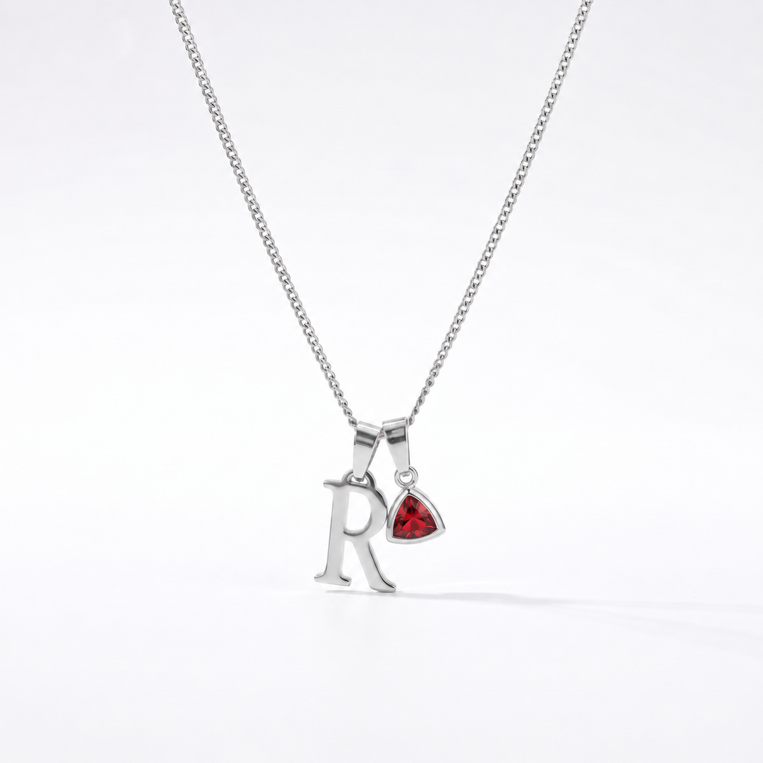 Initial Birthstone Necklace