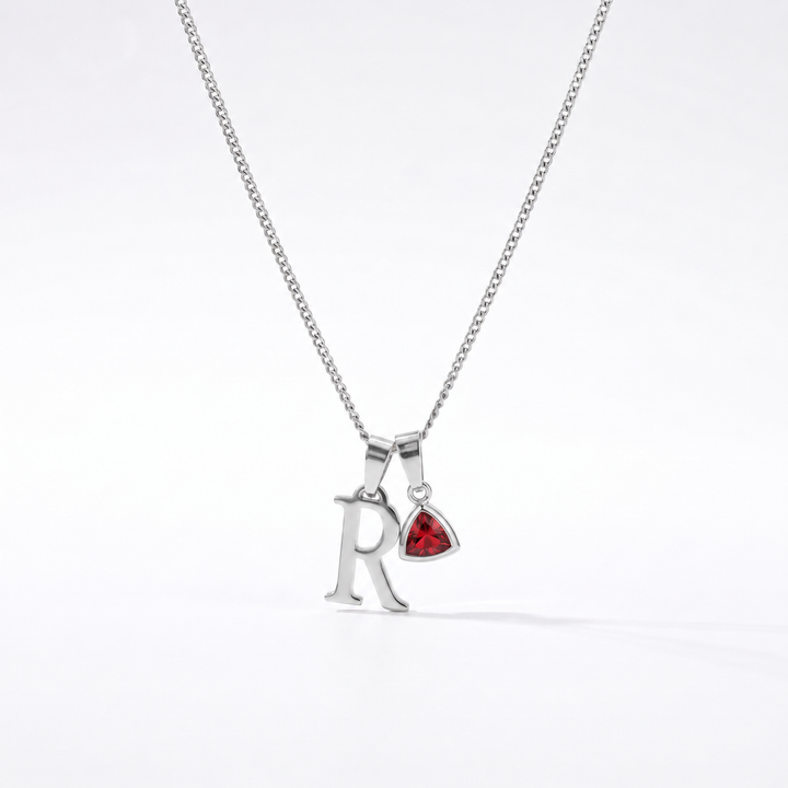 Initial Birthstone Necklace
