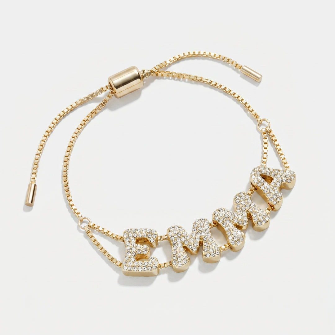 Pavé Bubble Name Bracelet