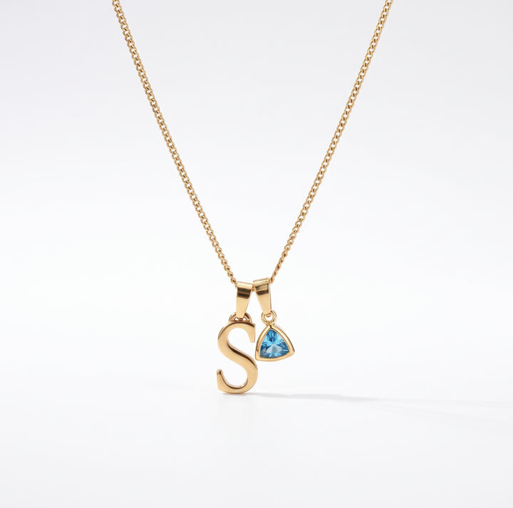 Initial Birthstone Necklace